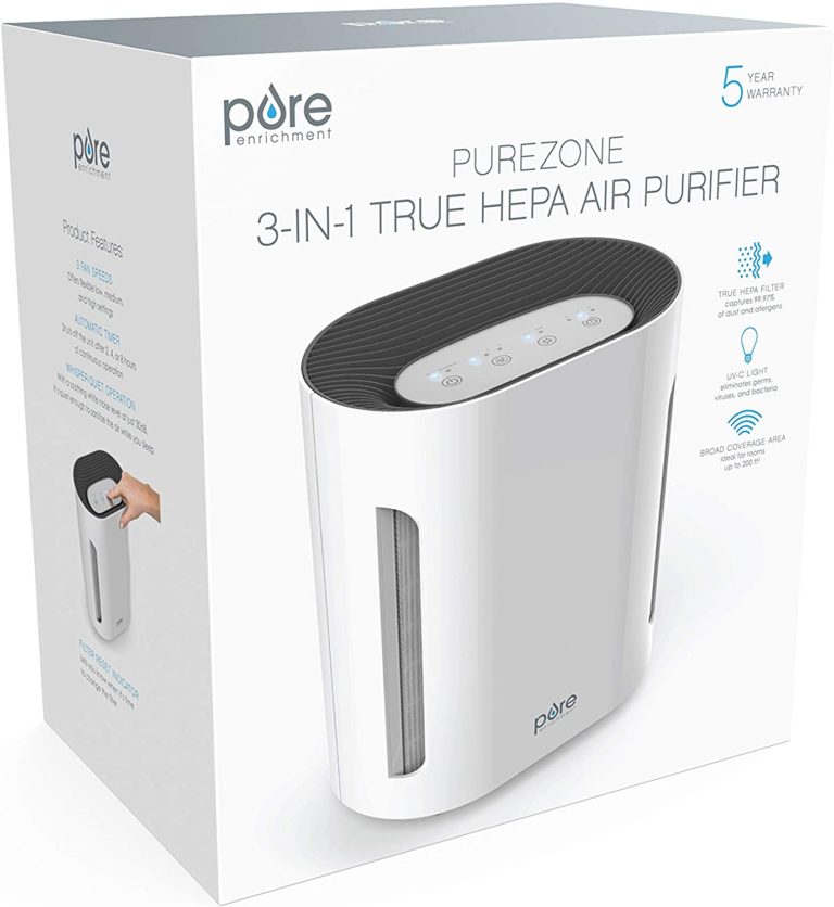 Pure Enrichment PureZone 3in1 Air Purifier True HEPA Filter & UVC